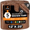 Xpose Safety 12 ft x 25 ft Tarp, Brown, Polyethylene BRT-1225-X